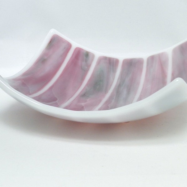 Pastel Glass Bowl, Candy Dish, Decorative Bowl, Pink, Green, & White Square Glass Bowl, Easter Bowl