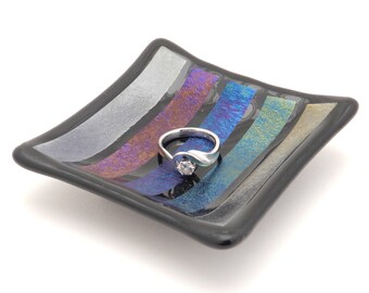 Ring Dish, Jewelry Dish, Trinket Dish, Ring Holder, Tea Bag Holder, Tea Bag Rest, Small Glass Dish, Inexpensive Gift Idea. #44