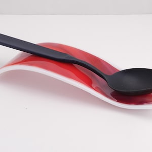 Kitchen Spoon Rest,  Glass Spoon Rest, Spoon Holder, Gift for Cooks, Buffet Spoon Rest, Stovetop Spoon Rest,  #13