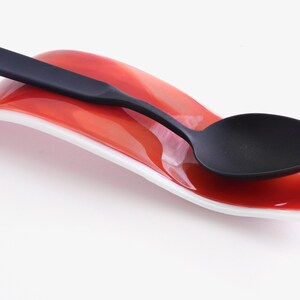 Kitchen Spoon Rest,  Glass Spoon Rest, Spoon Holder, Gift for Cooks, Buffet Spoon Rest, Stovetop Spoon Rest, #39