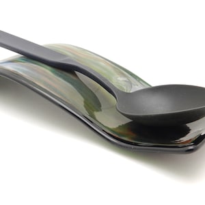 Kitchen Spoon Rest,  Glass Spoon Rest, Spoon Holder, Gift for Cooks, Buffet Spoon Rest, Stovetop Spoon Rest,  #33