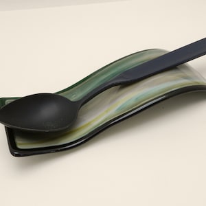 Kitchen Spoon Rest,  Glass Spoon Rest, Spoon Holder, Gift for Cooks, Buffet Spoon Rest, Stovetop Spoon Rest,  #47