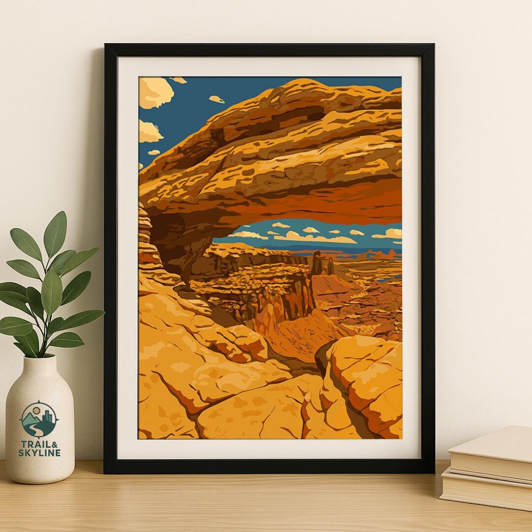 Mesa Arch Print: Vintage Canyonlands National Park Travel Poster - Etsy