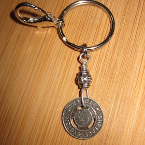 CTA Transit Token Key Chain made with One 16mm  Metal CTA Token