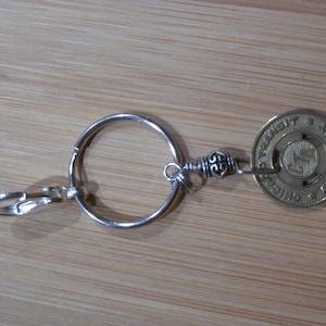 CTA Transit Token Key Chain made with One 20mm  Metal CTA Token
