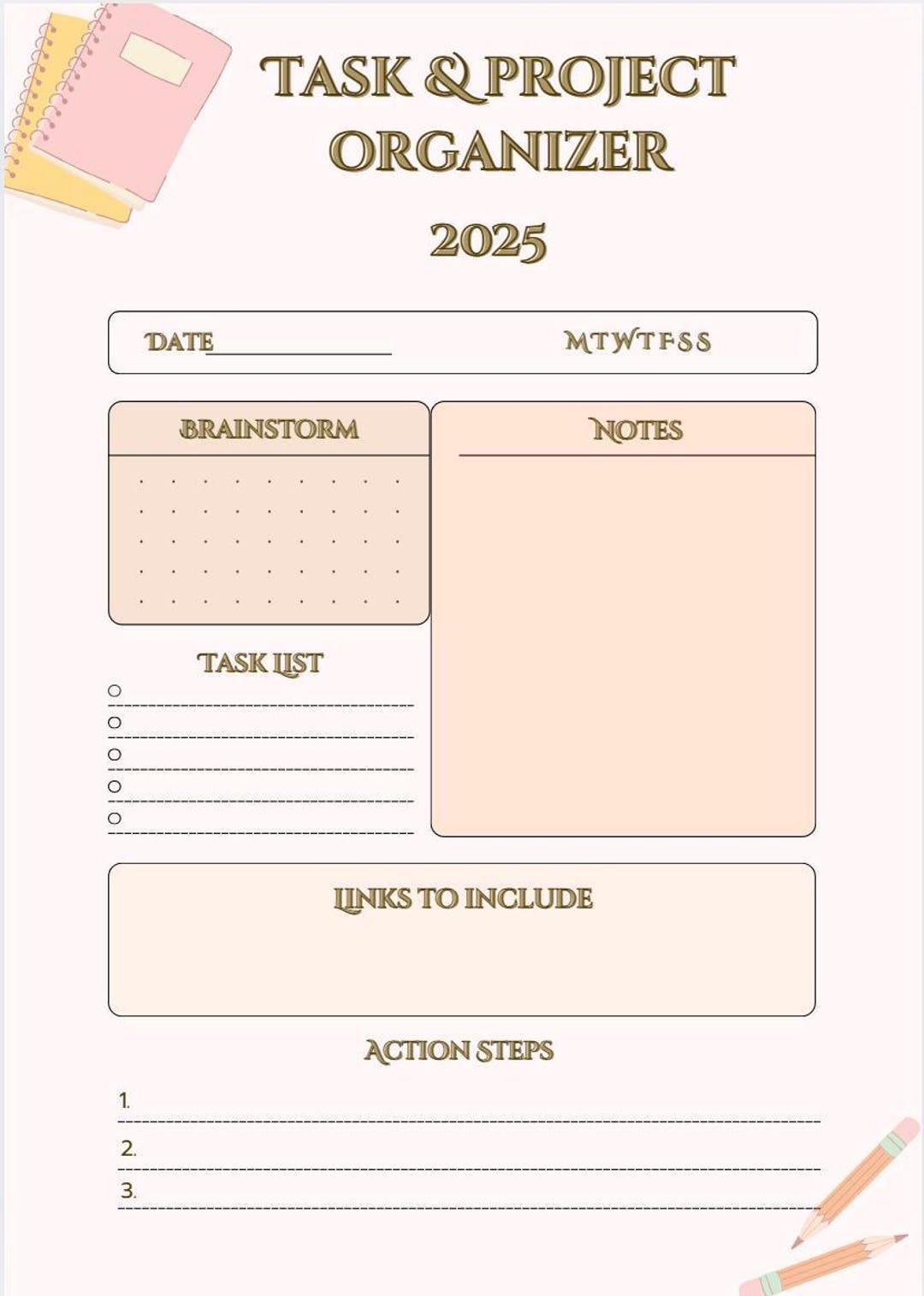 Task & Project Organizer, Printable Planner - Etsy