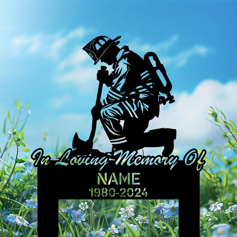 Personalized in Loving Memory Firefighter Memorial Sign, Firefighter ...