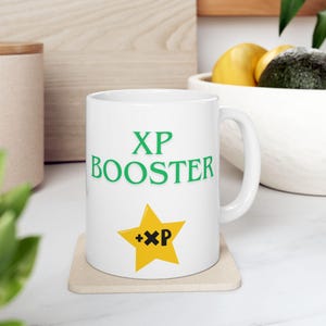 Gamer Mug, XP Buster Funny Gaming Mug, Video Game Lover Gift, Ceramic Coffee Cup, Gamer Gift Ideas, Gaming Accessories, Geeky Tea Mug