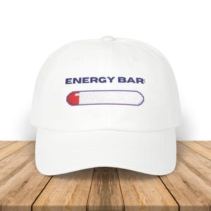 Embroidered Gamer Cap, Energy Bar Funny Game Hat, Baseball Cap, Gamer Gift, Gaming Accessories, Retro Gaming Cap