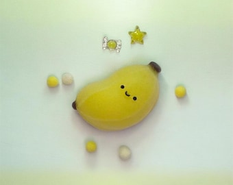 Plátano sonriente Taba Squishy - Hecho a mano