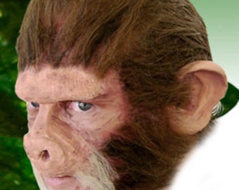 Chimp Ape Monkey Cosplay LARP Halloween Costume Latex Prosthetic Face Nose Mask