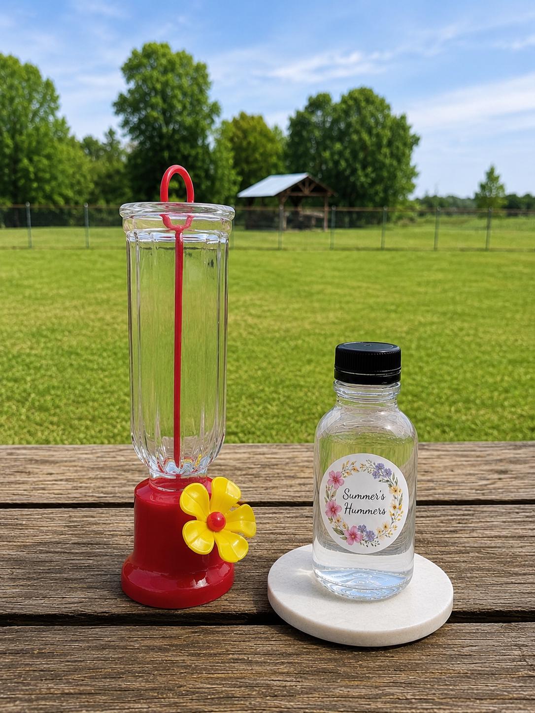 Hummingbird Feeder & Bottled Nectar Bundle | Ready-to-use Dye-free ...