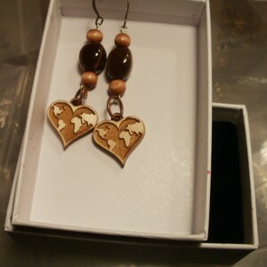 I &quot;wood&quot; love to heal the world earrings