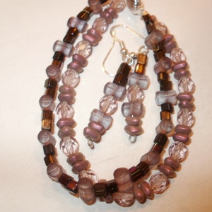 Purple beaded bracelet and earring set- &quot;Grape Kool-Aid&quot;