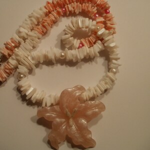 shell,resin,and pearl necklace-sea lily