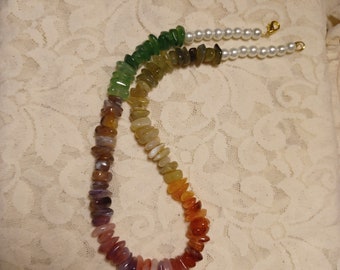 Acrylic chip bead necklace "fruity candy"