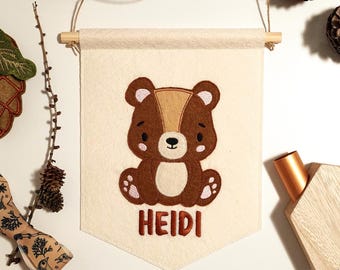 Personalized Baby Name Banner: Embroidered Felt Nursery Decor