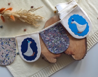 Blue Goose Garland Nursery Decor Handmade Kids Room Bunting Felt Appliqué Flags