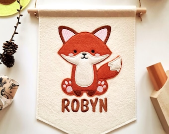 Personalized Embroidered Felt Name Banner: Nursery Decor, Baby Shower