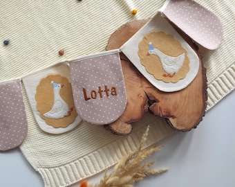 White Goose Garland Baby Room Cotton Bunting Handmade Nursery Decor Kids Room Banner