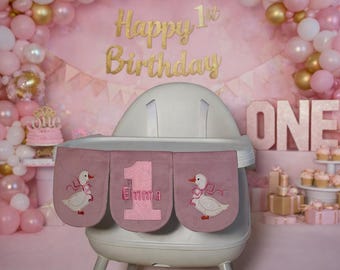 High Chair Banner for 1st Birthday, One Highchair Garland, Cake Smash Backdrop, Birthday Photo Prop & Centerpiece