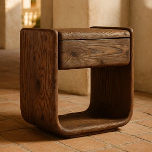 Handmade Solid Wood Nightstand: Modern Minimalist Bedside Table