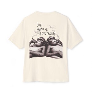 Camiseta divertida de mono cavernícola, "¿Y si no hubiéramos evolucionado?", camiseta retro con humor de primate fumeta, camiseta con meme prehistórico, camiseta gráfica unisex.