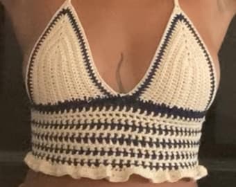 Haakpatroon haltertop Coastal Breeze – pdf Patroon haltertop – custom-fit zomergewas – gehaakt topje geschikt voor beginners