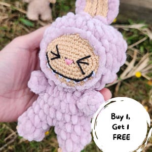Labubu Charm Bag Crochet Pattern, Smiling Bunny CROCHET PATTERN, Labubu Inspired Amigurumi Plushies