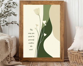 Self Love Quote Poster: Mental Health Printable Wall Art (Digital Download)