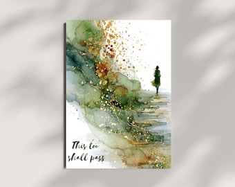 This Too Shall Pass Print: Minimalistisches Zitat (Digitaler Download)