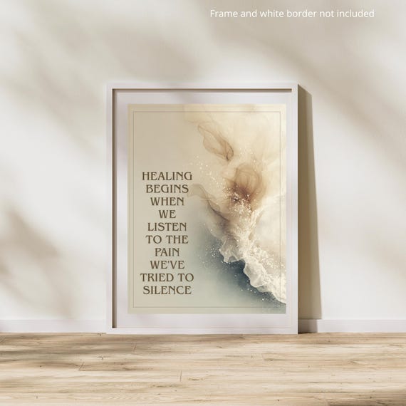 Gentle Healing Wall Art: Soul Message, Mental Health Poster (Digital Download)