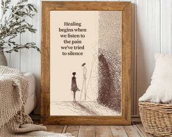 Emotional Healing Quote Print: Inner Child Therapy Office Art (Digital Download)