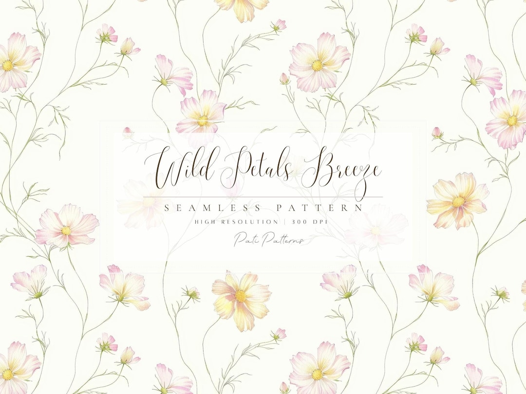 Wildflower Seamless Pattern – Watercolor Floral Digital Paper, Pastel ...