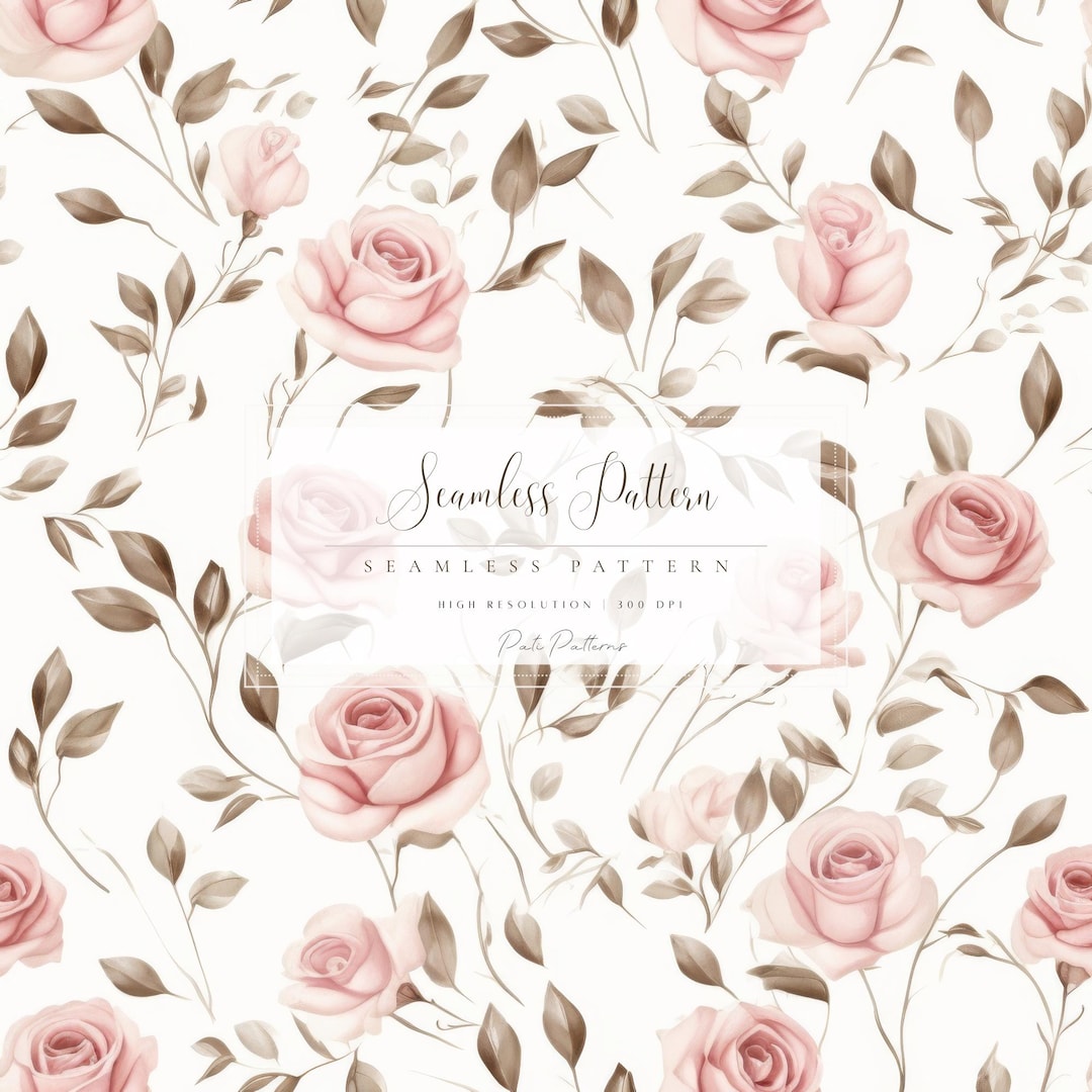 Seamless Rose Pattern, Vintage Pink Floral Digital Paper, High ...