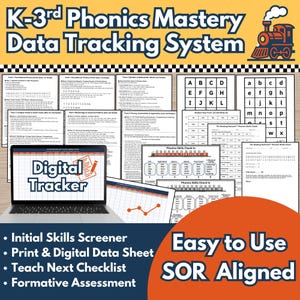 Phonics Data Tracker Google Sheets (K-3rd Grade) Digital Progress Monitoring for Phonics Mastery  Classroom Teacher or Intervention Teacher