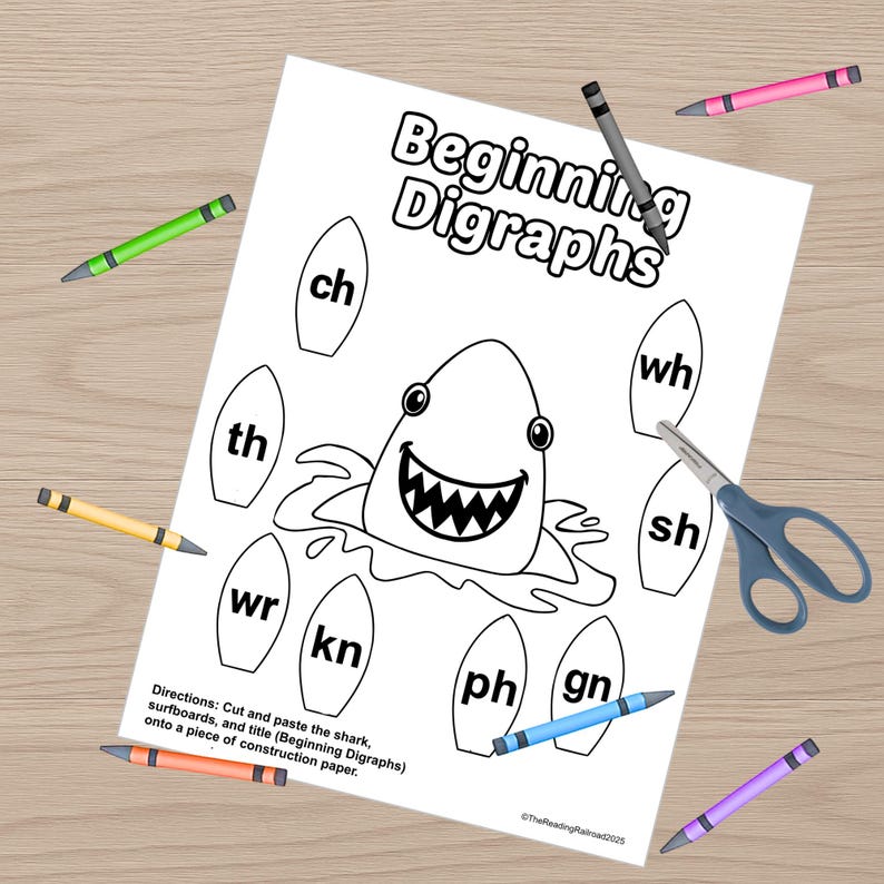 Large Project Digraph Beginning Digraphs Phonics Craft Kindergarten 1st Grade 2nd Grade ...