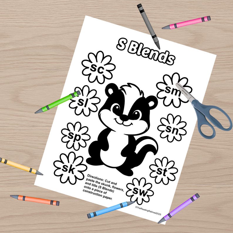 S Consonant Blends Phonics Craft Kindergarten 1st Grade Art Project ...