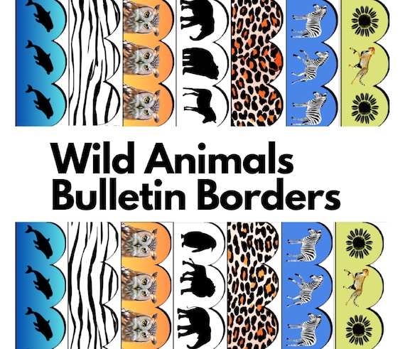 Bulletin Board Paper Borders Classroom Décor Wild Animals Zoo Animals  Endangered Animal Print Border Trim Whiteboard Paper 