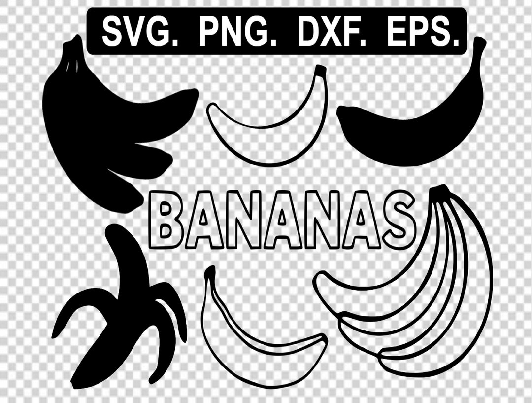Bananas Vector Graphic Banana SVG Bananas Digital Download Clipart PNG