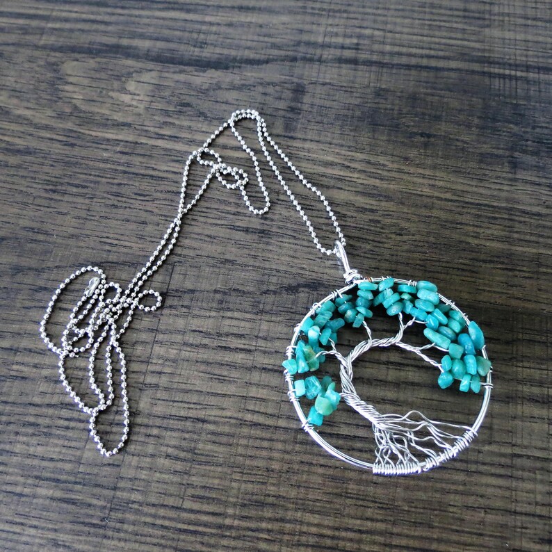 Emerald Green Tree of Life Necklace Wire Tree Pendant Green Etsy