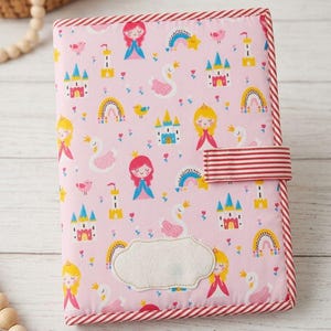 Handcrafted Pink Princess Baby Record Book Cover – Waterproof Health Card Organizer