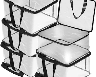 Bolsa de almacenamiento transparente hecha a mano para debajo de la cama, funda para colchones, funda para ropa, bolsa para edredones, material resistente.