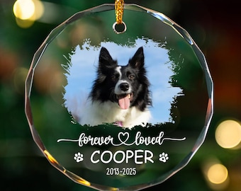 Personalized Dog Christmas Memorial Photo Ornament,Dog Memorial Ornament Photo Gift,Dog Sympathy Gifts,Pet Loss Gift,Dog Christmas Ornament