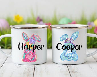 Taza de Pascua personalizada, taza de conejito de Pascua para niños, regalo de Pascua