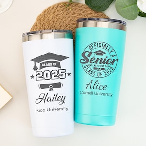 Engraved Graduation Tumbler,Custom Graduation Tumbler With Name,Seniors 2025 Travel Mug,High School Graduation Gift For Her,Class Of 2025