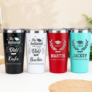 Personalized Graduation Tumbler With Name,20oz Graduation Cup,Senior 2025 Tumbler Gift,Graduation Gift For Her,2025 Graduation Party Favors