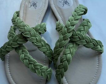 Sandalia de macramé, hecha a mano, estilo boho