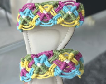 Sandalia de macramé, hecha a mano, estilo boho