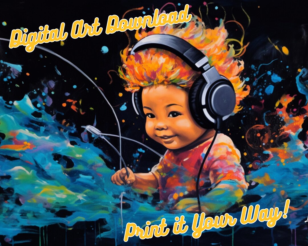 Baby Benjamin, Jammin' Music Headphones Collection Acrylic Bold Digital